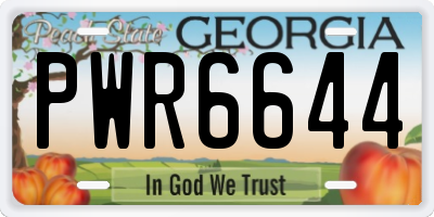 GA license plate PWR6644