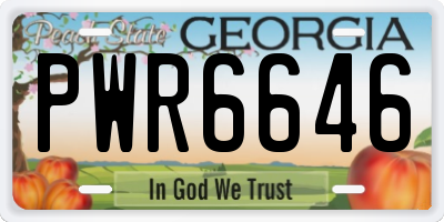 GA license plate PWR6646