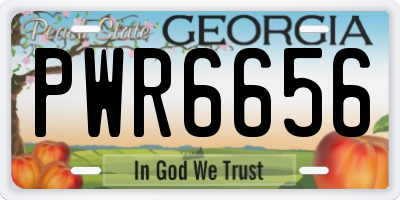 GA license plate PWR6656