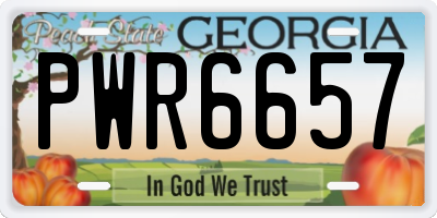 GA license plate PWR6657