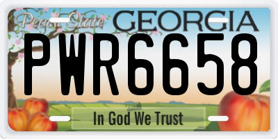 GA license plate PWR6658