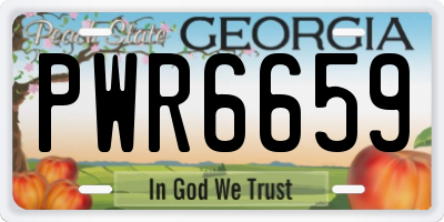 GA license plate PWR6659