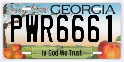 GA license plate PWR6661