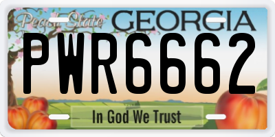 GA license plate PWR6662