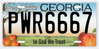 GA license plate PWR6667