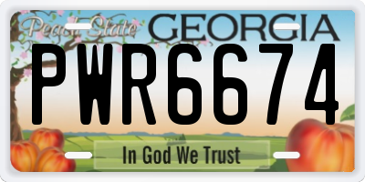 GA license plate PWR6674