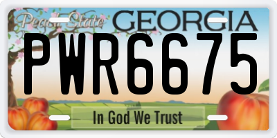 GA license plate PWR6675