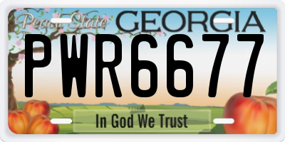 GA license plate PWR6677