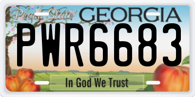 GA license plate PWR6683