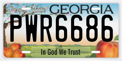 GA license plate PWR6686