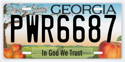 GA license plate PWR6687