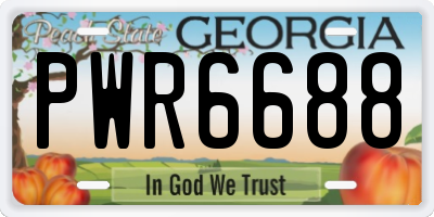 GA license plate PWR6688