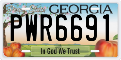 GA license plate PWR6691