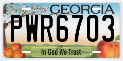 GA license plate PWR6703