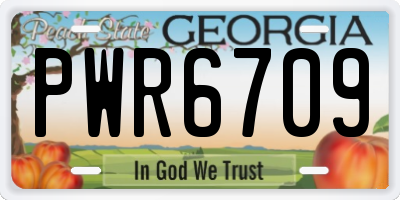 GA license plate PWR6709