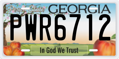 GA license plate PWR6712