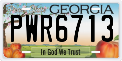 GA license plate PWR6713