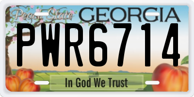 GA license plate PWR6714