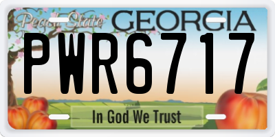 GA license plate PWR6717