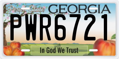 GA license plate PWR6721