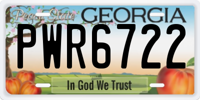 GA license plate PWR6722