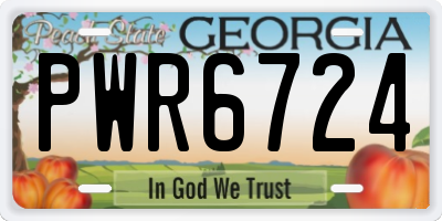 GA license plate PWR6724