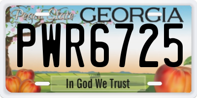GA license plate PWR6725