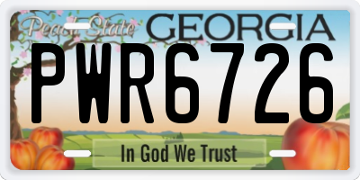 GA license plate PWR6726