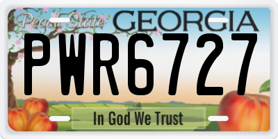 GA license plate PWR6727