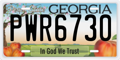 GA license plate PWR6730