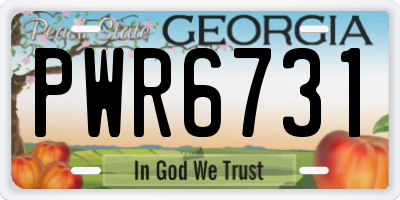 GA license plate PWR6731
