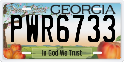 GA license plate PWR6733