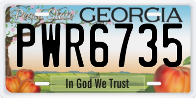 GA license plate PWR6735