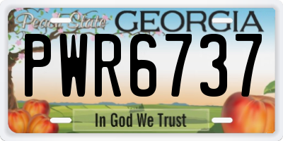 GA license plate PWR6737