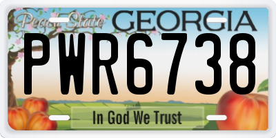 GA license plate PWR6738