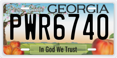 GA license plate PWR6740