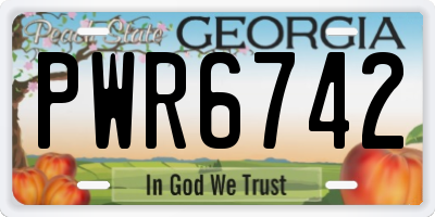 GA license plate PWR6742