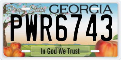 GA license plate PWR6743
