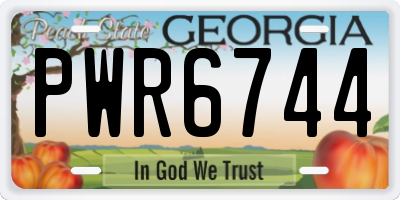 GA license plate PWR6744