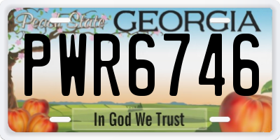 GA license plate PWR6746