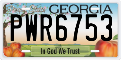 GA license plate PWR6753