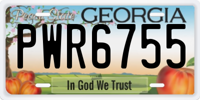 GA license plate PWR6755