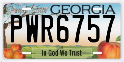 GA license plate PWR6757