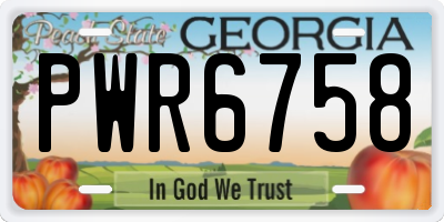 GA license plate PWR6758