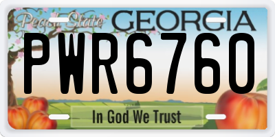 GA license plate PWR6760