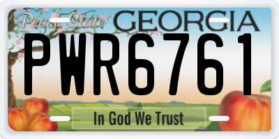 GA license plate PWR6761