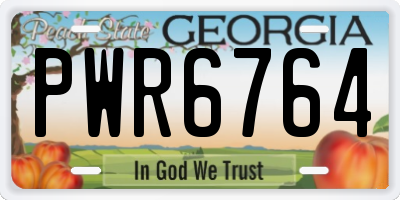 GA license plate PWR6764