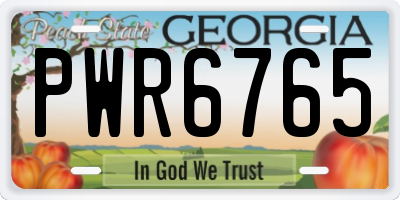 GA license plate PWR6765