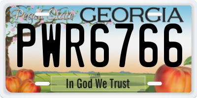 GA license plate PWR6766