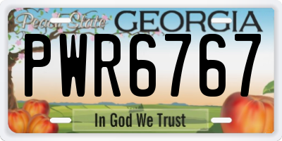 GA license plate PWR6767